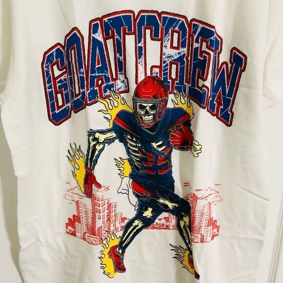 Brand New Goat Crew Grid Iron White Short Sleeve Tshirt Size Large - Picture 3 of 5